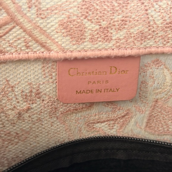 Dior Pink & Cream Toile de Jouy Tote with Scarf Accent - Picture 2 of 6